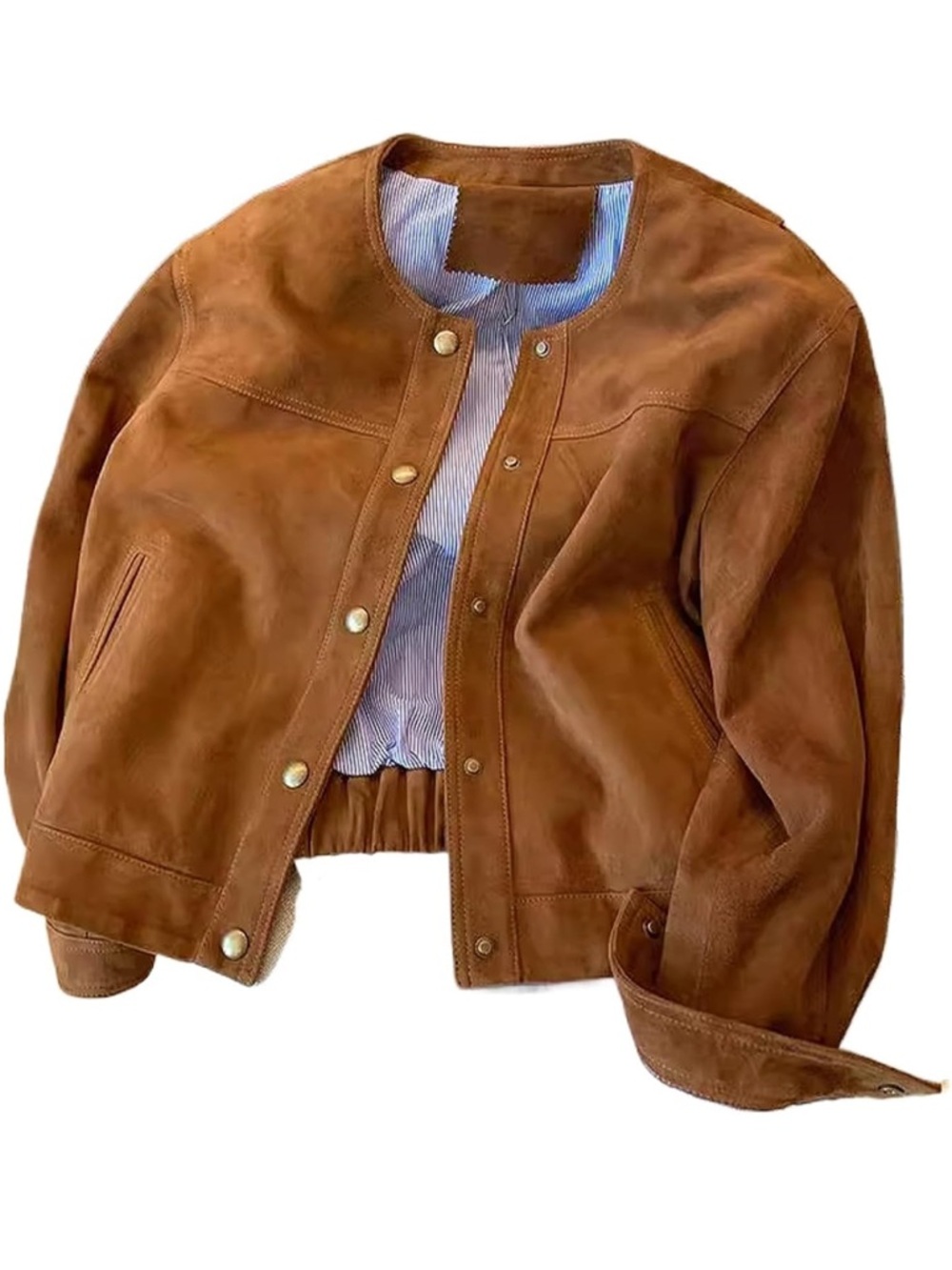 Suede Jacket Brown Suede Jacket Oversized Leather Jacket Women Bomber Jacket